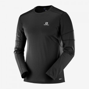 Salomon Agile Ls Tee M Blast Herr Svarta | 32481-ZXDJ