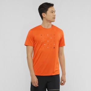 Salomon Agile Tryck Tee M Blast Herr Orange | 14852-JSIN