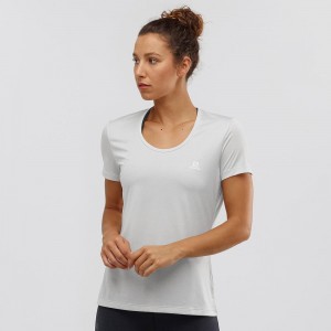 Salomon Agile T-shirt Dam Gray | 97284-ZKPM