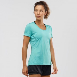 Salomon Agile T-shirt Dam Gröna | 30415-OXHF