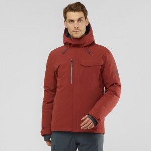 Salomon Arctic Down Jacket M Skidjackor Herr Röda | 74965-EQTJ