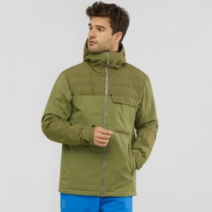 Salomon Deepsteep Jacket M Skidjackor Herr Gröna | 93048-DJUY