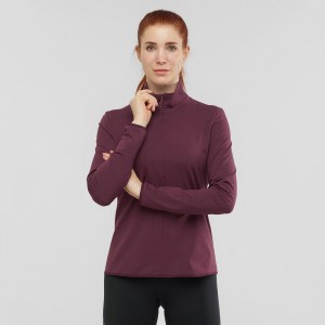 Salomon Essential Lightwarm Pullover Dam Lila | 37092-KXBE