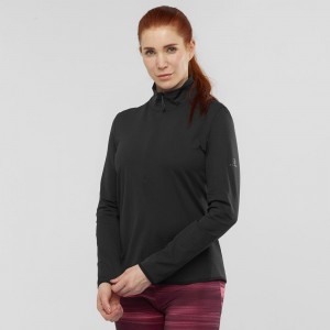 Salomon Essential Lightwarm Pullover Dam Svarta | 41623-MGTU