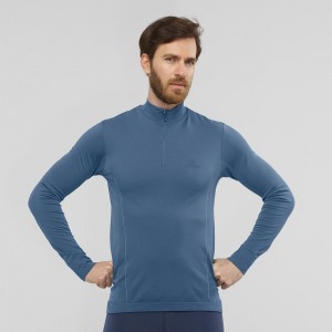 Salomon Essential Seamless Löparjacka Herr Marinblå | 15302-DZAY