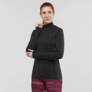 Salomon Essential Seamless Pullover Dam Svarta | 71640-DJOP