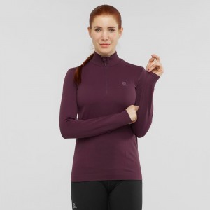 Salomon Essential Seamless Pullover Dam Lila | 41528-GRYX