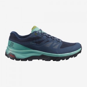 Salomon Outline Breda Gore-Tex Trekking Dam Marinblå | 79045-STQC