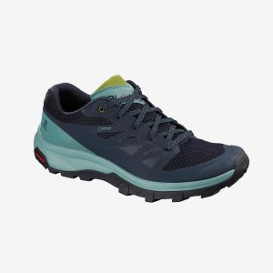 Salomon Outline Gore-Tex Trekking Dam Marinblå | 48265-VWAQ