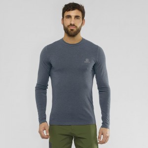 Salomon Outline Seamless Crew M Blast Herr Gray | 81507-XGJK