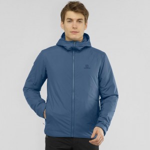 Salomon Outrack Insulated Hoodie Herr Marinblå | 60418-TFKC