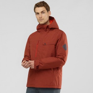 Salomon Powderstash Jacket M Skidjackor Herr Röda | 23608-SFEA