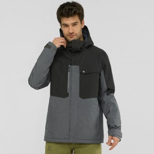 Salomon Powderstash Jacket M Skidjackor Herr Gray | 73285-SRYT