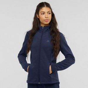 Salomon Radiant Full Zip Mellanlager W Skidjackor Dam Marinblå | 71362-NUPF