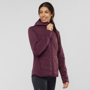 Salomon Radiant Hybrid Hoodie W Skidjackor Dam Lila | 23150-HJUZ