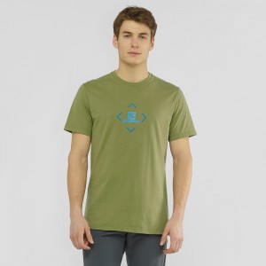 Salomon Salomon Bomull Tee M T-shirt Herr Gröna | 94573-ICFE