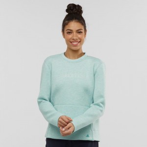 Salomon Sight Crew Neck W Pullover Dam Gröna | 35279-OVGK