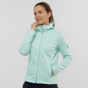 Salomon Snowshelter Fleece Hoodie W Skidjackor Dam Gröna | 09146-BIYQ