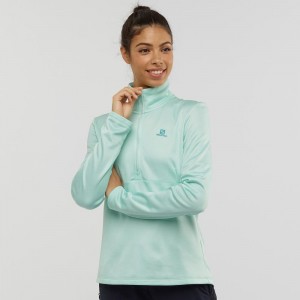 Salomon Transition Half Zip W Skidjackor Dam Gröna | 72865-HWCT