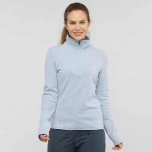 Salomon Warm Ambition Half Zip W Skidjackor Dam Blå | 26078-EMXB