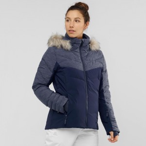 Salomon Warm Ambition Jacket W Skidjackor Dam Marinblå | 19236-JPWY