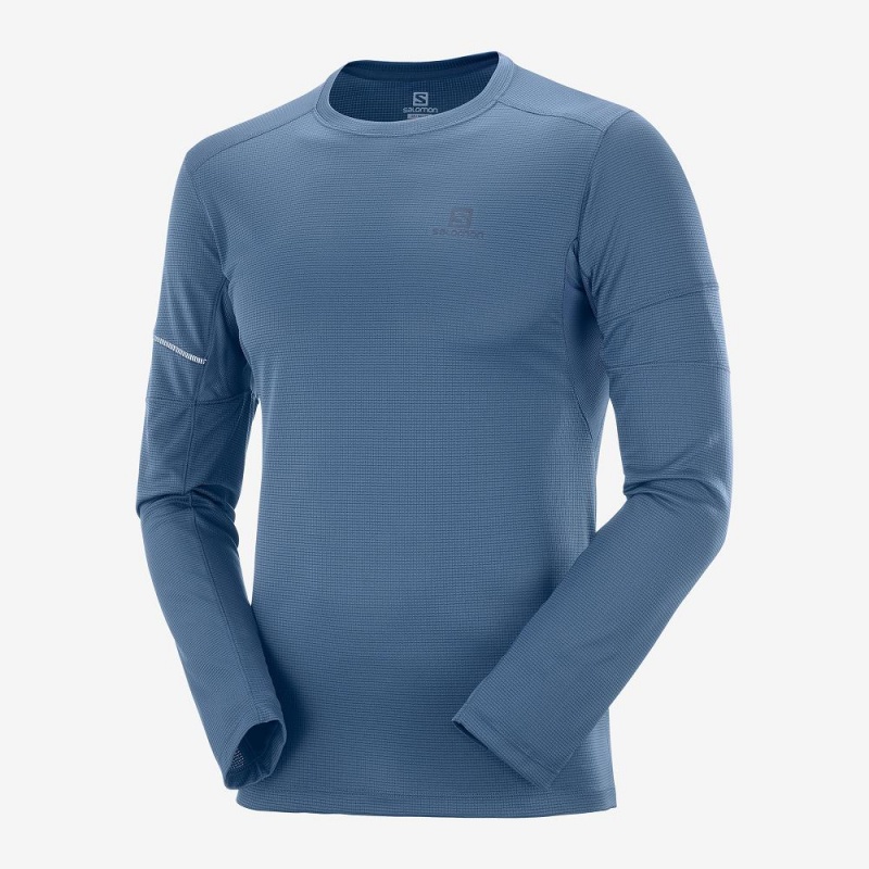 Salomon Agile Ls Tee M Blast Herr Marinblå | 26489-BFAS