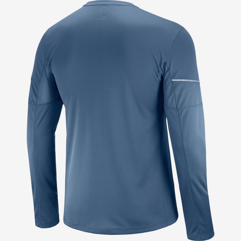 Salomon Agile Ls Tee M Blast Herr Marinblå | 26489-BFAS