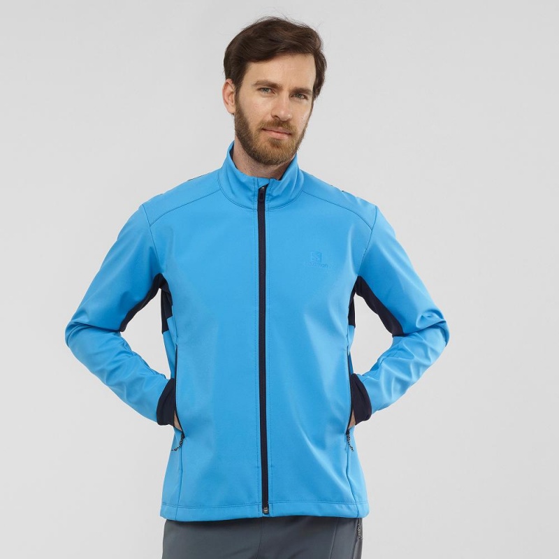 Salomon Agile Softshell Löparjacka Herr Blå | 54362-PARW