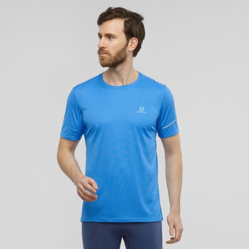 Salomon Agile Ss Tee M Blast Herr Blå | 46175-SRNA