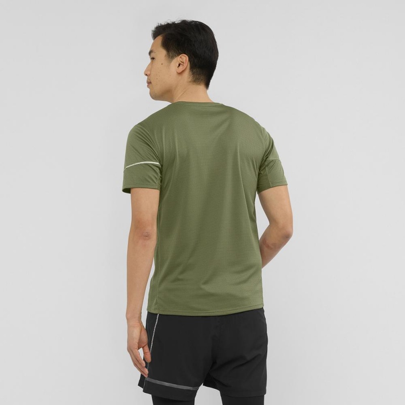 Salomon Agile Ss Tee M Blast Herr Gröna | 42791-FNAC