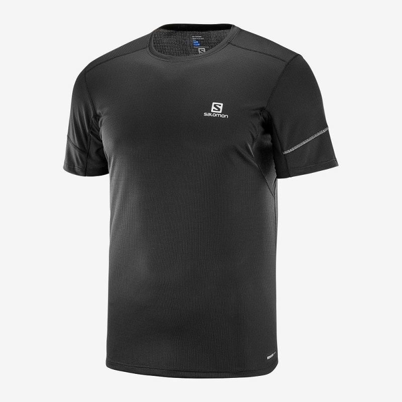 Salomon Agile Ss Tee M Blast Herr Svarta | 75403-VUNH