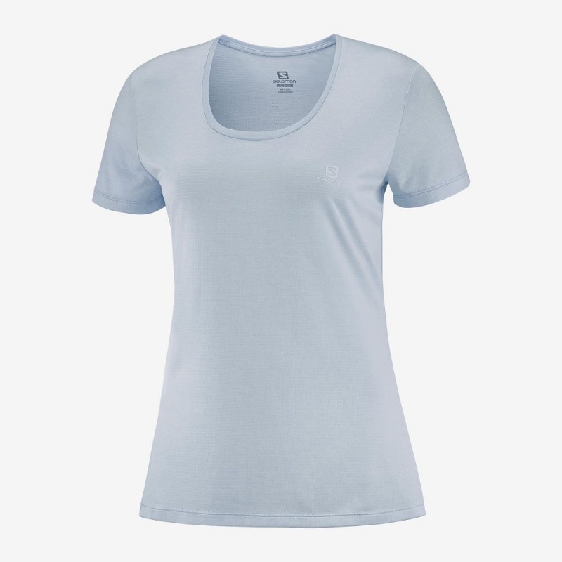 Salomon Agile T-shirt Dam Blå | 04975-CQTO