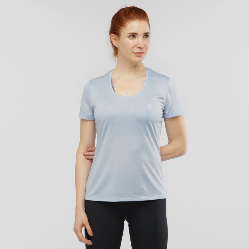 Salomon Agile T-shirt Dam Blå | 04975-CQTO