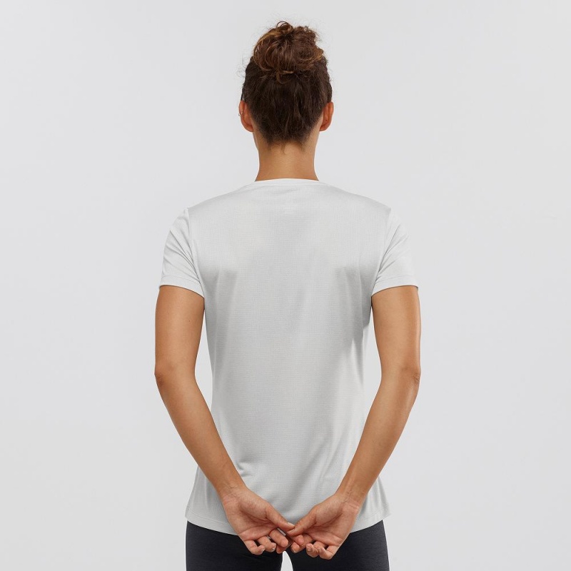 Salomon Agile T-shirt Dam Gray | 97284-ZKPM