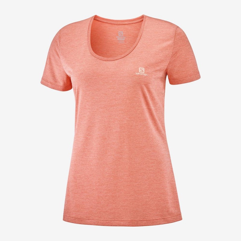 Salomon Agile T-shirt Dam Orange | 72685-IZWT