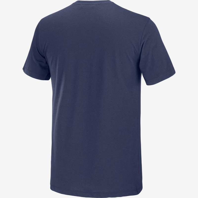 Salomon Blend Logo Tee M T-shirt Herr Marinblå | 76312-PDLC