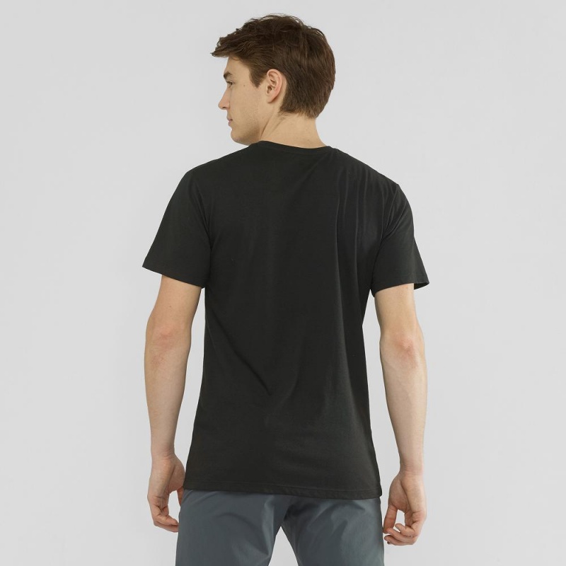 Salomon Blend Logo Tee M T-shirt Herr Svarta | 84126-RKIQ