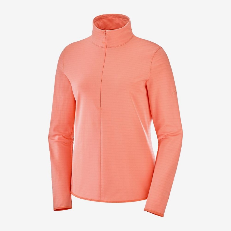 Salomon Essential Lightwarm Pullover Dam Orange | 39160-KTLM