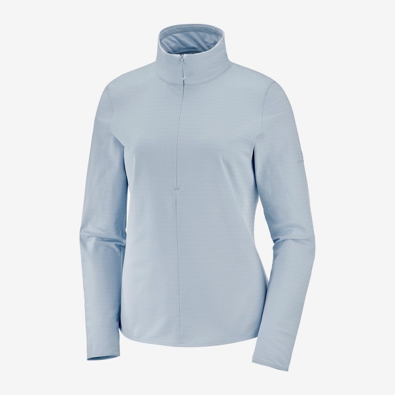 Salomon Essential Lightwarm Pullover Dam Blå | 91852-XJQR