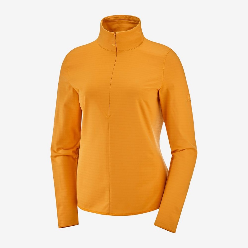 Salomon Essential Lightwarm Pullover Dam Gula | 17594-ZFQM