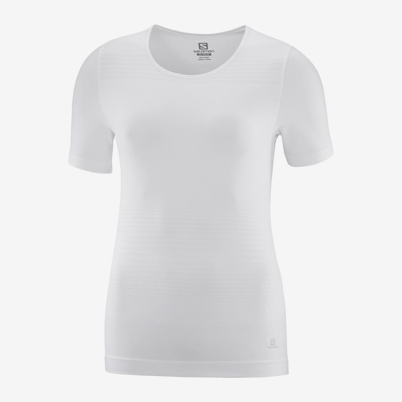 Salomon Essential Move On Seamless T-shirt Dam Vita | 96572-ZJLH