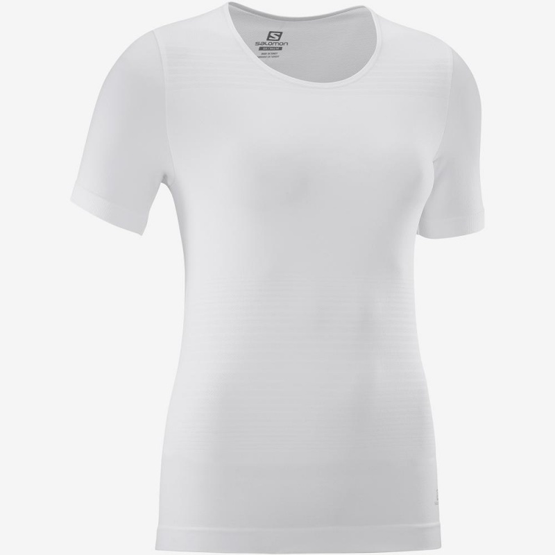 Salomon Essential Move On Seamless T-shirt Dam Vita | 96572-ZJLH