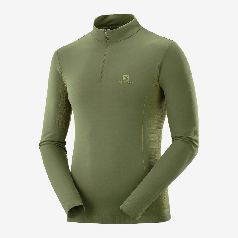 Salomon Essential Seamless Löparjacka Herr Gröna | 04961-MJEZ