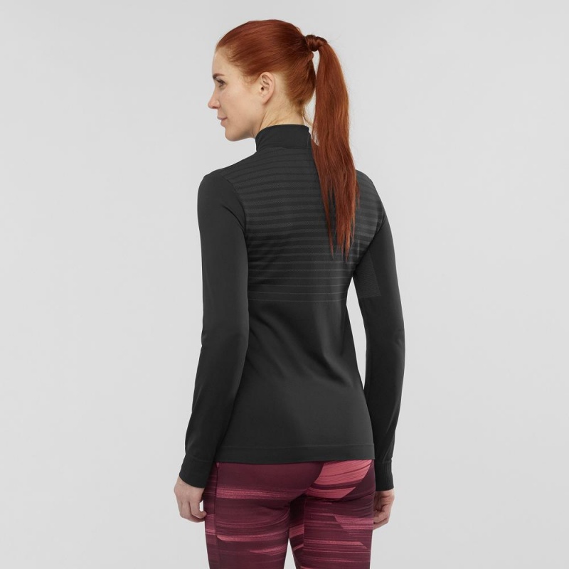 Salomon Essential Seamless Pullover Dam Svarta | 71640-DJOP