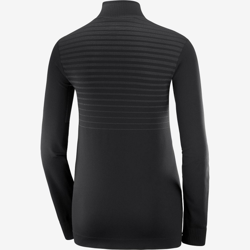 Salomon Essential Seamless Pullover Dam Svarta | 71640-DJOP