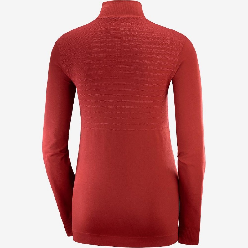 Salomon Essential Seamless Pullover Dam Röda | 84375-EZYQ