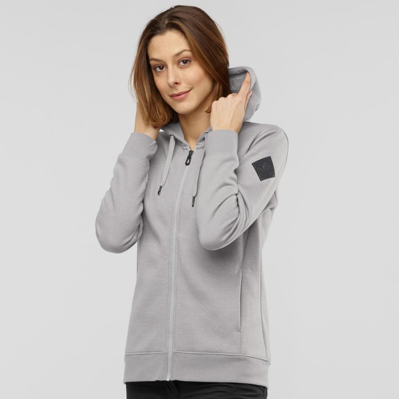 Salomon Essential Warm Hoodie Dam Gray | 31670-CKRG