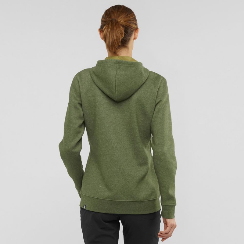 Salomon Essential Warm Hoodie Dam Gröna | 60219-TKOG