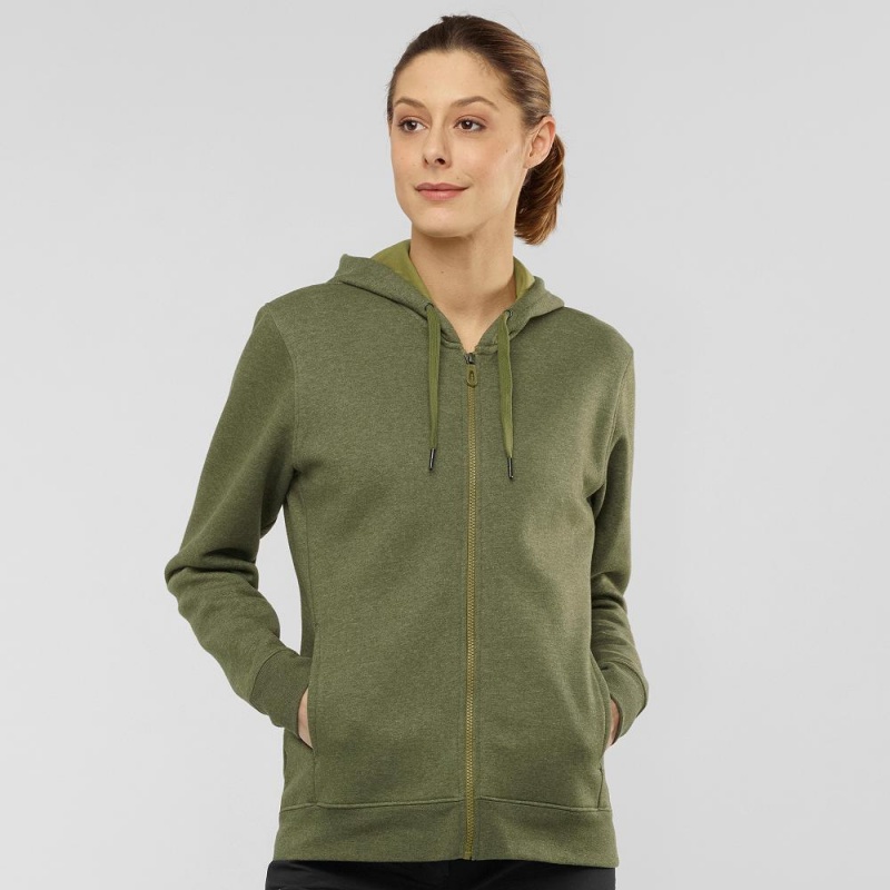 Salomon Essential Warm Hoodie Dam Gröna | 60219-TKOG