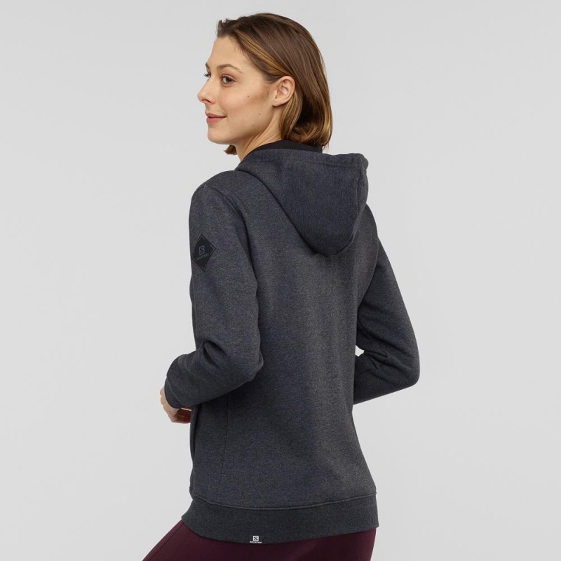 Salomon Essential Warm Hoodie Dam Svarta | 30716-SFWR